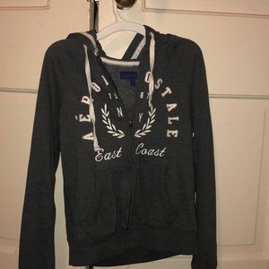Aeropostale gray zip-up hoodie